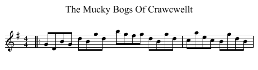 The Mucky Bogs Of Crawcwellt - staff notation