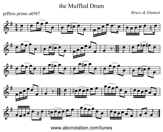 the Muffled Drum - staff notation