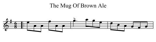The Mug Of Brown Ale - staff notation