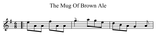 The Mug Of Brown Ale - staff notation