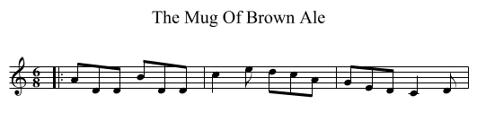 The Mug Of Brown Ale - staff notation