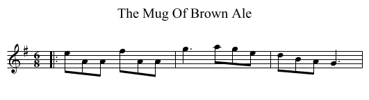 The Mug Of Brown Ale - staff notation