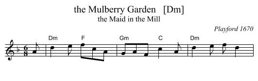 the Mulberry Garden   [Dm] - staff notation