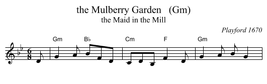 the Mulberry Garden   (Gm) - staff notation