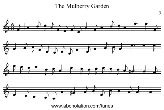 The Mulberry Garden - staff notation
