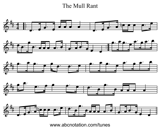 The Mull Rant - staff notation