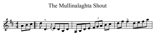 The Mullinalaghta Shout - staff notation
