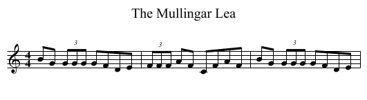 The Mullingar Lea - staff notation