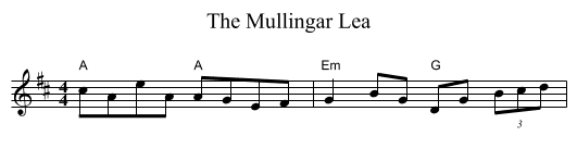 The Mullingar Lea - staff notation