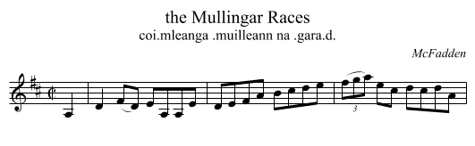 the Mullingar Races - staff notation