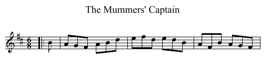 The Mummers' Captain - staff notation