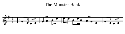 The Munster Bank - staff notation