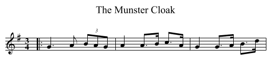 The Munster Cloak - staff notation