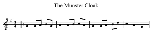 The Munster Cloak - staff notation