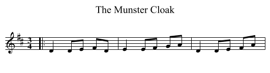The Munster Cloak - staff notation