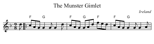 The Munster Gimlet - staff notation