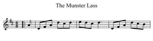 The Munster Lass - staff notation