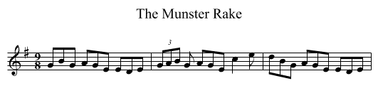 The Munster Rake - staff notation