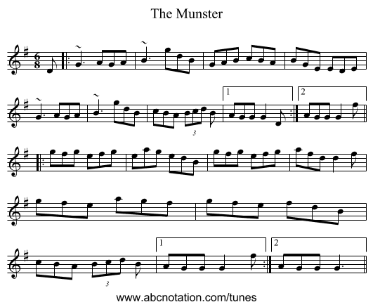 The Munster - staff notation