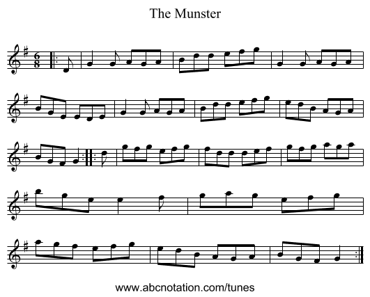 The Munster - staff notation