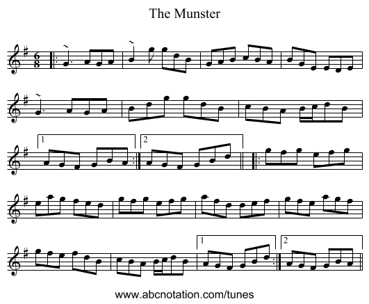 The Munster - staff notation