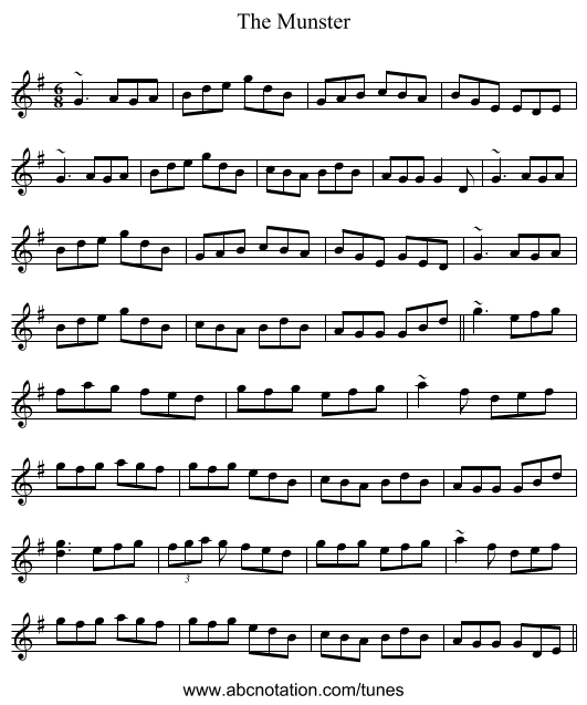 The Munster - staff notation