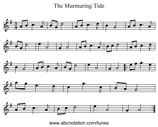 The Murmuring Tide - staff notation