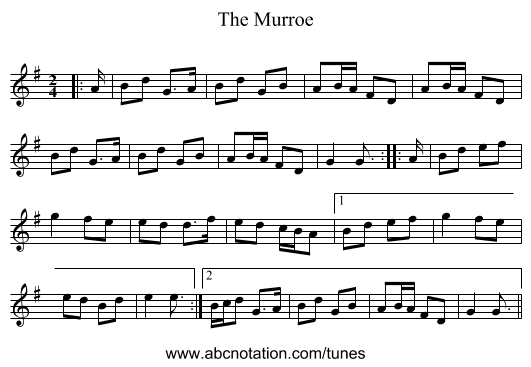 The Murroe - staff notation