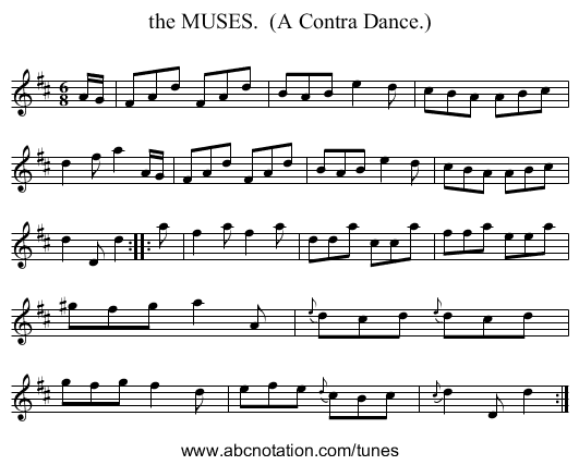 the MUSES.  (A Contra Dance.) - staff notation