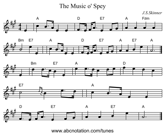 The Music o' Spey - staff notation