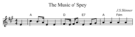 The Music o' Spey - staff notation