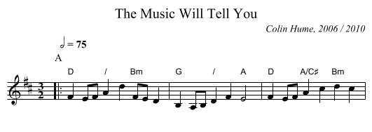 The Music Will Tell You - staff notation