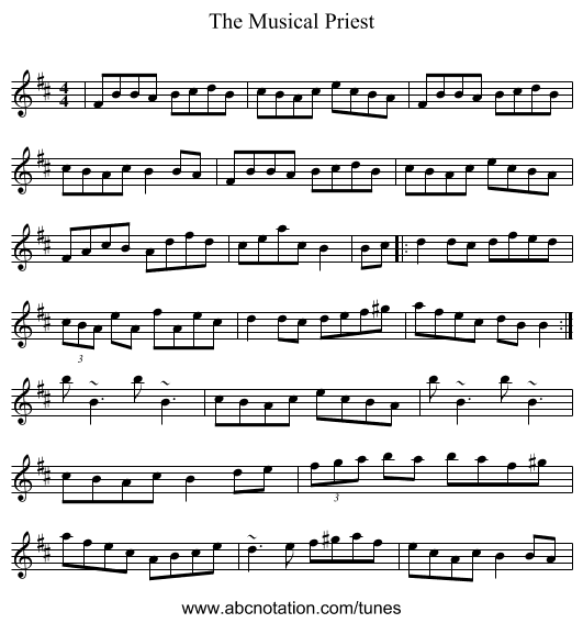 The Musical Priest - staff notation