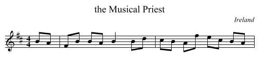 the Musical Priest - staff notation