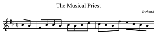 The Musical Priest - staff notation