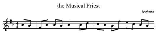 the Musical Priest - staff notation