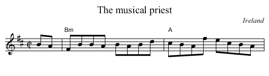 The musical priest - staff notation
