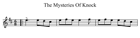 The Mysteries Of Knock - staff notation
