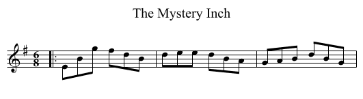 The Mystery Inch - staff notation