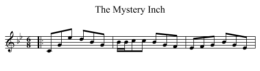 The Mystery Inch - staff notation