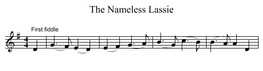 The Nameless Lassie - staff notation