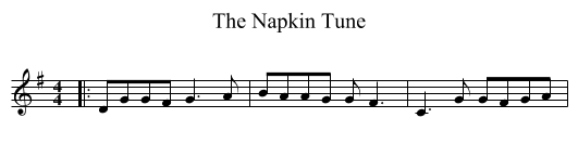 The Napkin Tune - staff notation