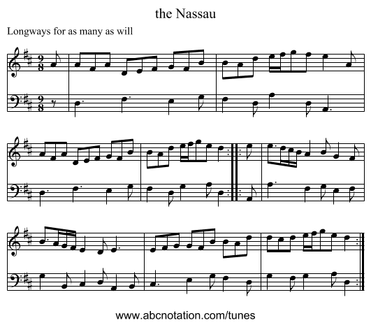 the Nassau - staff notation