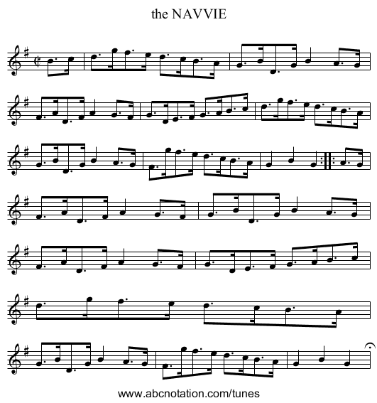 the NAVVIE - staff notation