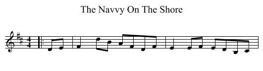 The Navvy On The Shore - staff notation