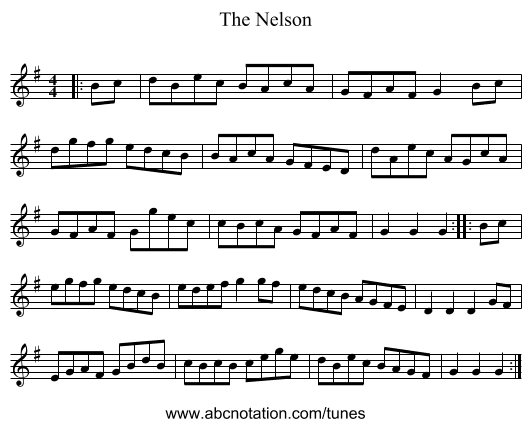 The Nelson - staff notation