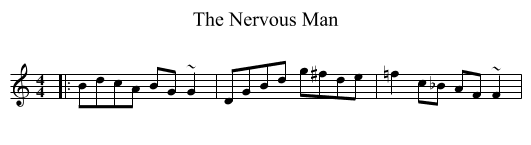 The Nervous Man - staff notation