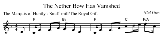 The Nether Bow Has Vanished - staff notation