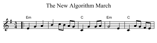 The New Algorithm March - staff notation