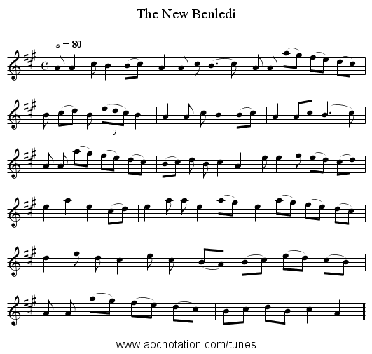 The New Benledi - staff notation